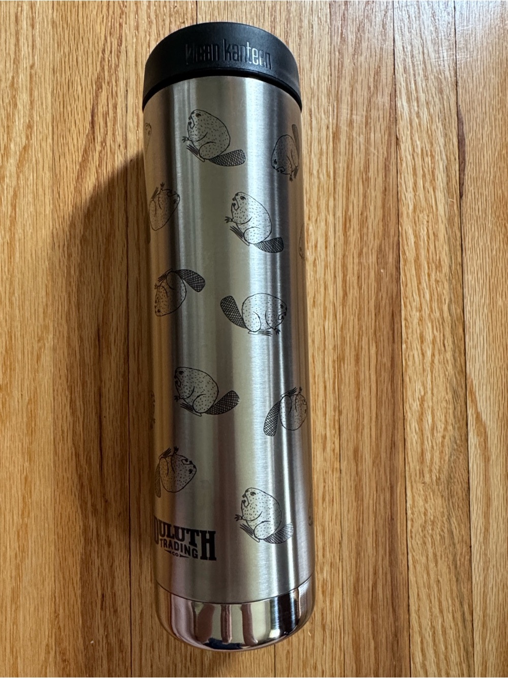 Klean Kanteen Insulated Water Bottle Beaver Print Duluth Trading Excellent Condi